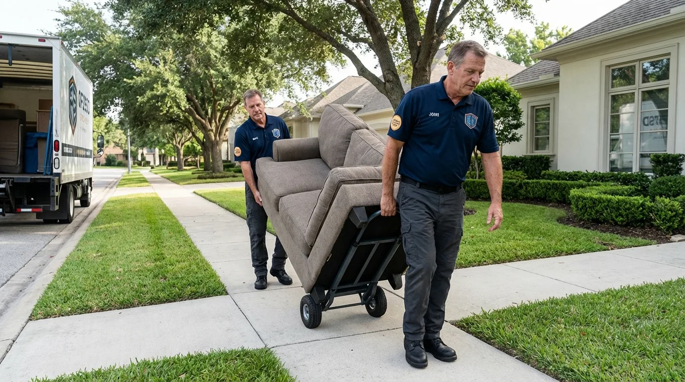 Local residential moving crew loading furniture in Urbana, OH